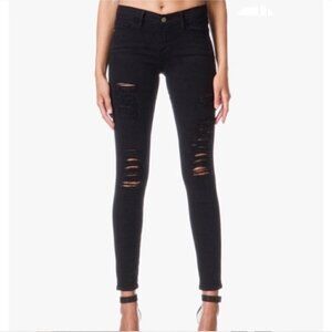 Frame Denim  Le Skinny de Jeanne Color Ripped Jeans